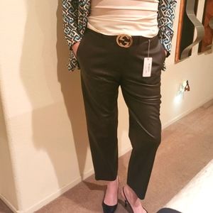 BROCHU WALKER VEGAN LEATHER CROPPED PANTS